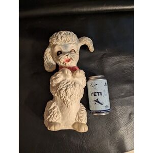 1962 Edward Mobley Arrow Rubber Poodle Squeak Toy White Dog Begging 10in